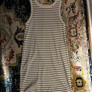 A New Day Black and White Striped Mini Dress
